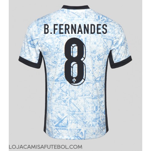 Camisa de Futebol Portugal Bruno Fernandes #8 Equipamento Secundário Europeu 2024 Manga Curta